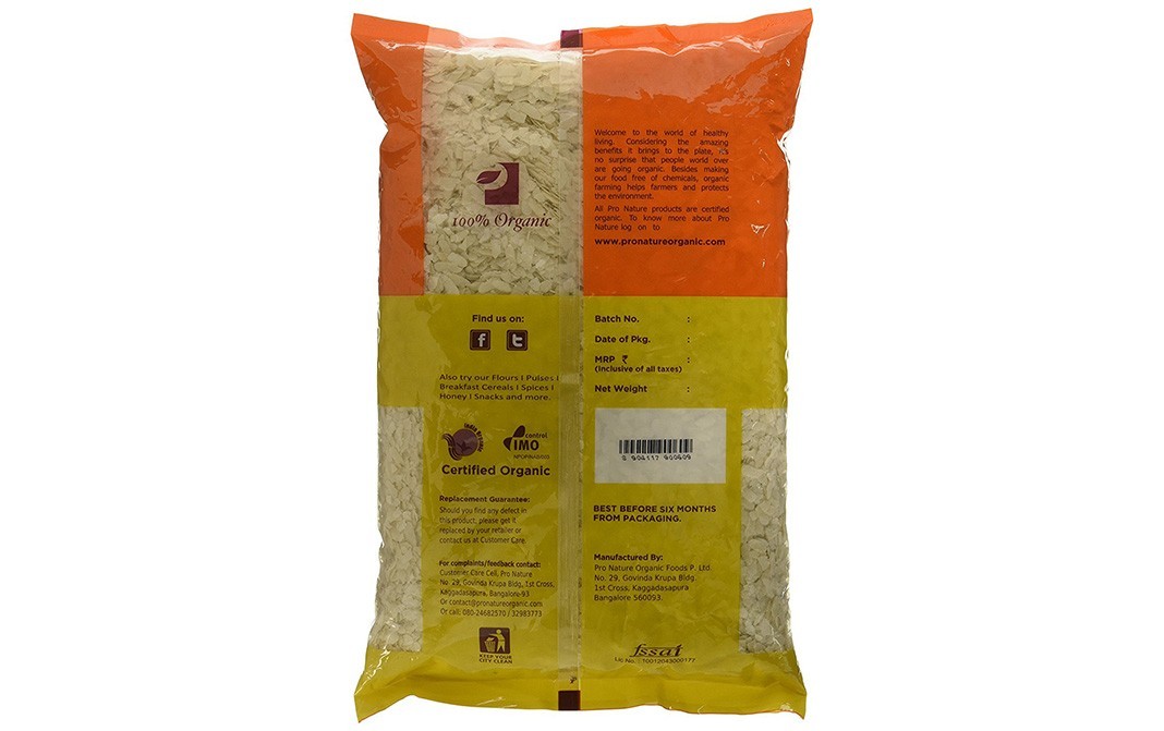 Pro Nature Organic Beaten Rice Medium   Pack  1 kilogram